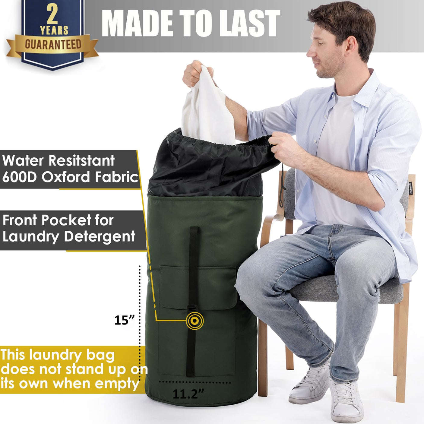 Laundry Bag Backpack Extra Large, 115L Laundry Backpack with Padded Shoulder Strap, Sturdy Travel Laundry Bags, Hanging Laundry Bag for College Dorm, Apartment, Clothes Hamper Bag for Laundromat