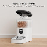 PETLIBRO Automatic Dog Feeder, 6L Dog Food Dispenser with Timer Interactive Voice Recorder, Auto Dog Feeder with Desiccant Bag 1-4 Meals Dry Food, Black Transparent
