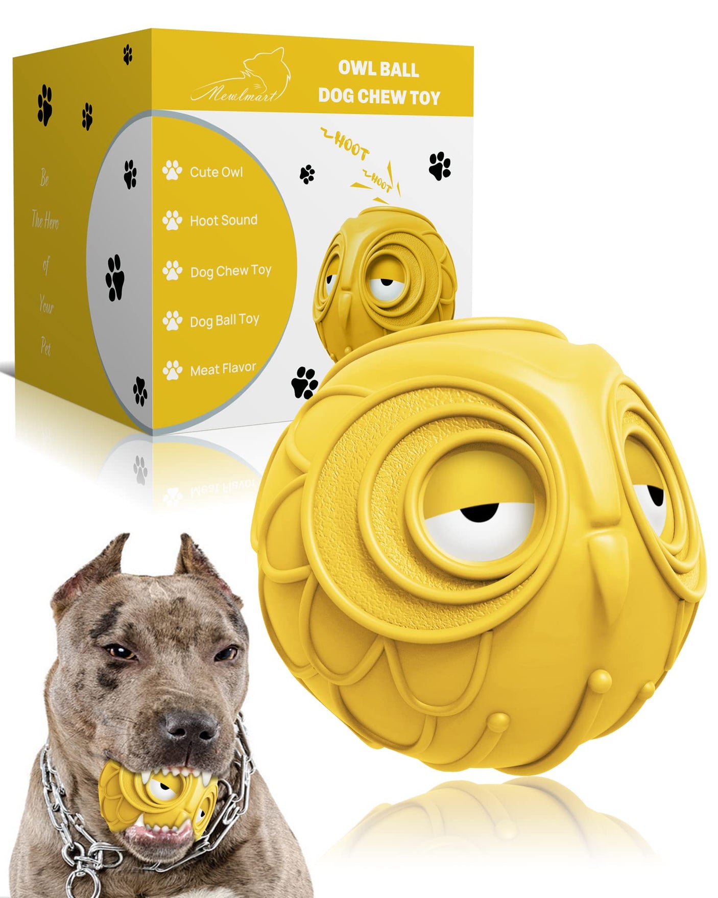 Giggle Ball for Dogs Owl Dog Toys for Aggressive Chewers Medium Large Dogs Fun Gift for Dog Natural Rubber Herding Ball for Dogs Cute Owl Hoot Brown New
