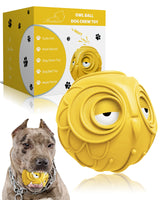 Giggle Ball for Dogs Owl Dog Toys for Aggressive Chewers Medium Large Dogs Fun Gift for Dog Natural Rubber Herding Ball for Dogs Cute Owl Hoot Brown New