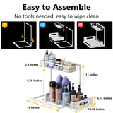 Under Sink Organizers and Storage 2 Tier Slide Out Kitchen Cabinet Organizer Sturdy Metal Bathroom Storage (Black, 1 Pack)