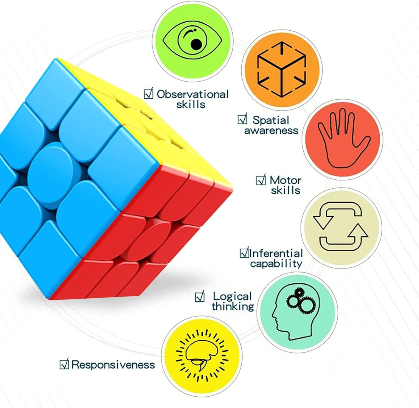 Giant Magic Cube, 18CM Big 3x3 Speed Cube Color-Matching 3D Sensory Puzzle Box Super Large Birthday Christmas Stocking Stuffers Gift for Kids Adults Fidget Toy Brain Teasers Cubing Classroom Speed Toy