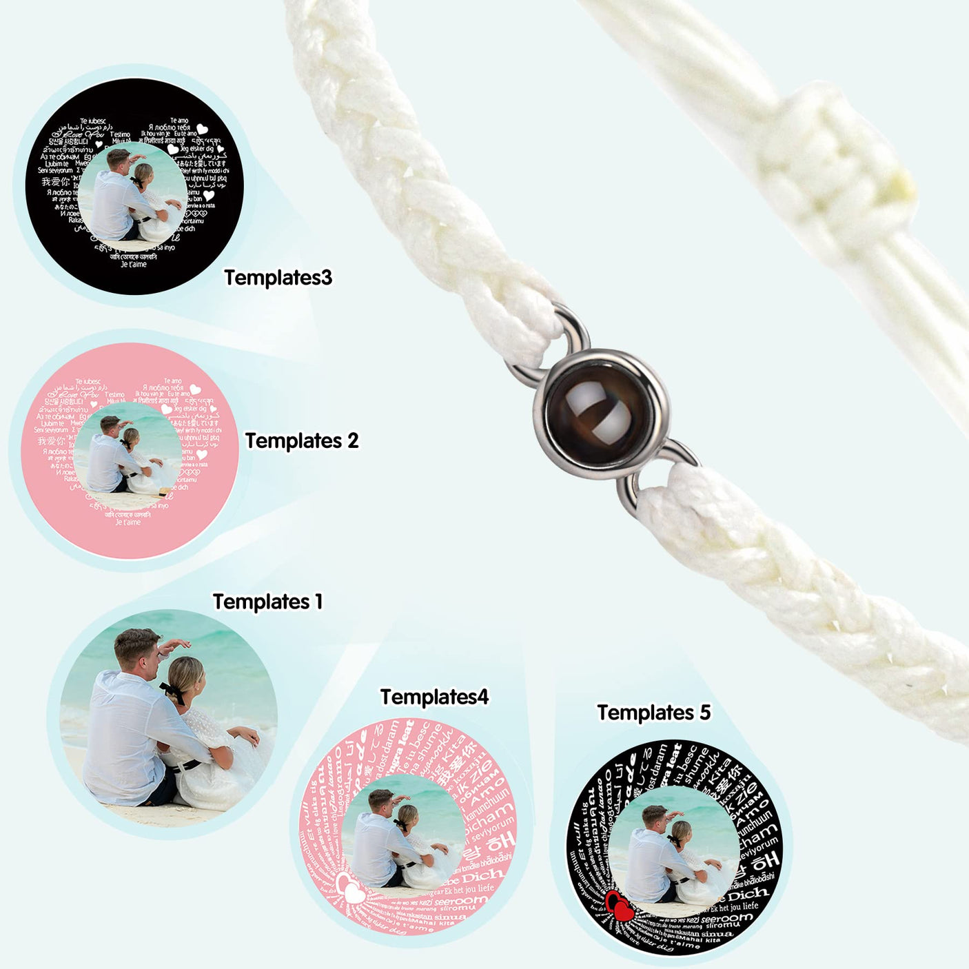 SUPHELPU Custom Bracelets with Picture Inside, Picture Bracelet Personalized Photo, Women's Identification Bracelets, Memorial Gifts for Loved One