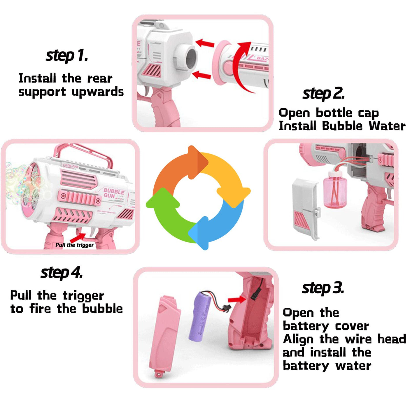 Automatic Gatling Bubble Gun,That Produces Thousands of Bubbles per Minute, Suitable for Children and Adults and Perfect for Indoor and Outdoor Birthday Parties for Girl Boy