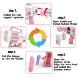 Automatic Gatling Bubble Gun,That Produces Thousands of Bubbles per Minute, Suitable for Children and Adults and Perfect for Indoor and Outdoor Birthday Parties for Girl Boy