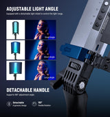 NEEWER RGB LED Video Light Stick, Touch Bar & APP Control, Magnetic Handheld Photography Lighting Wand, Dimmable 3200K~5600K CRI98+ Full Color LED Light with 6400mAh Battery, 17 Scenes, RGB1