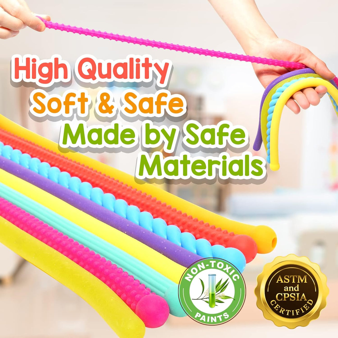 Sensory Autism Toys for Kids - Textured Stretchy Sensory Fidget Toys for Stress Anxiety - Sensory Toys Special Needs for Autistic Autism Children Toddlers Boys Girls, Treasure Box Classroom & Travel