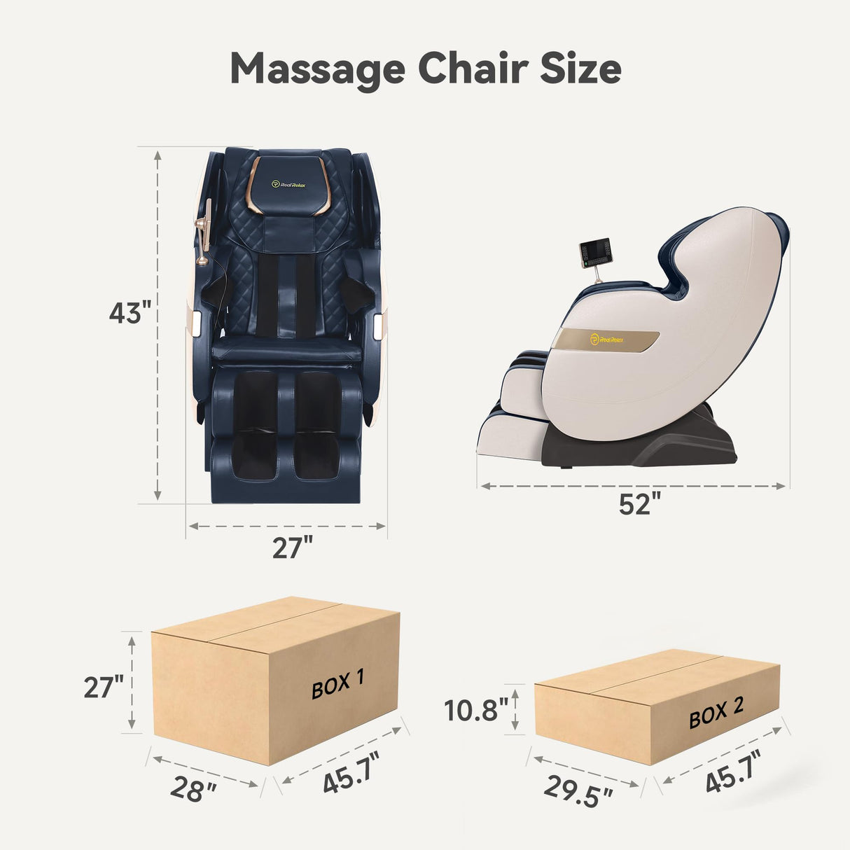 Real Relax 2024 Dual Core S Track Full Body Zero Gravity Massage Chair Recliner with App Control, Black