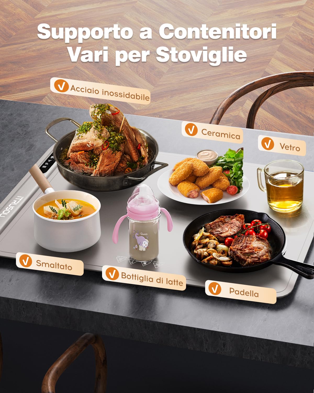 Electric Warming Tray - Full Surface Heating,Rollable & Portable,Premium Silicone Nano-Material,3 Temperature Settings,Auto Shut-Off -Versatile Food Warmer for Gatherings,Parties,Everyday Use