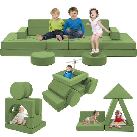 22Pcs Modular Kids Play Couch - Kids Couch for Playroom Bedroom Living Rooms Toddler Sofa for Inspiring Child Creativity，Children Convertible Foam Sofa