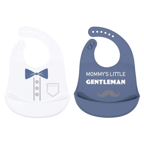 Hudson Baby Unisex Baby Silicone Bibs, Perfect Gentlemen, One Size