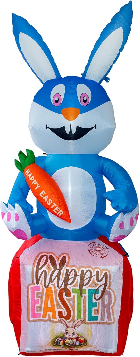 Inflatable 4-in-1 Holiday Yard Decoration – Easter, Halloween, Thanksgiving & Christmas with LED Lights, Built-in Blower, Compact Storage | Indoor & Outdoor Use, UL Certified