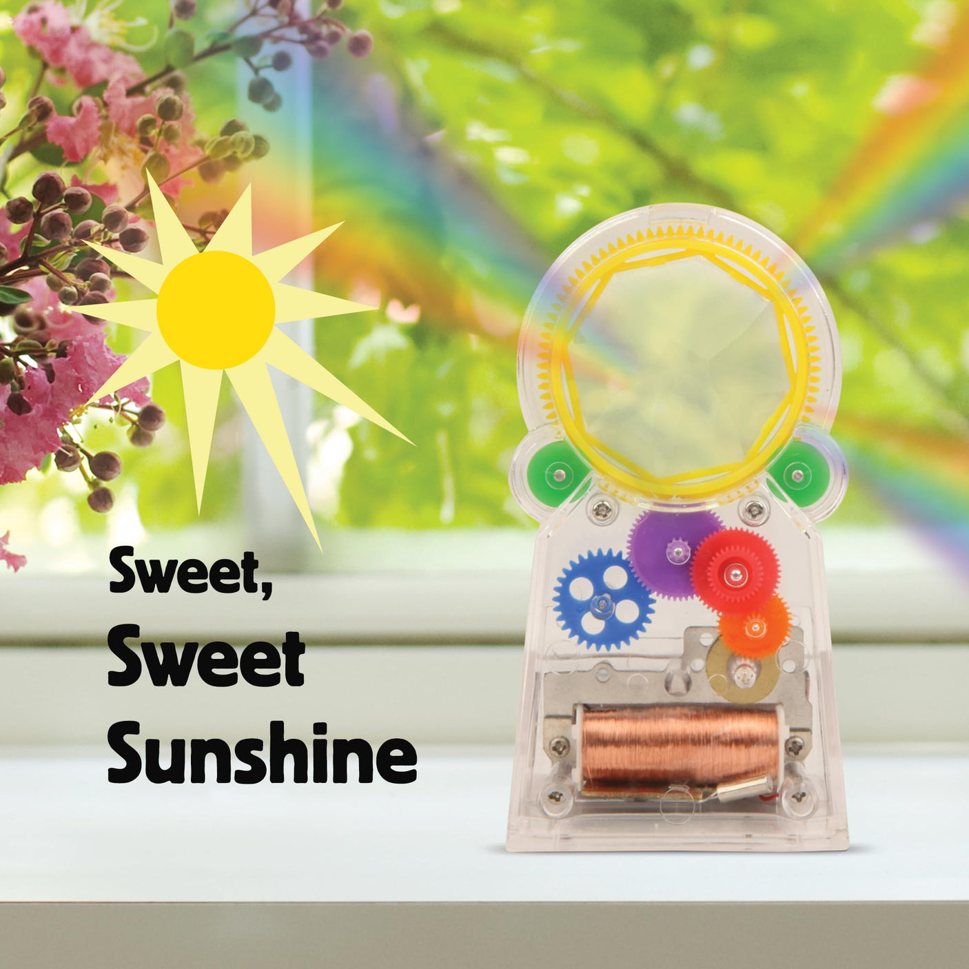Kikkerland Solar Powered Rainbow Maker – Prism Suncatcher, Fun Home Window Decor – Unique Gift for Christmas & Birthdays – Single Crystal