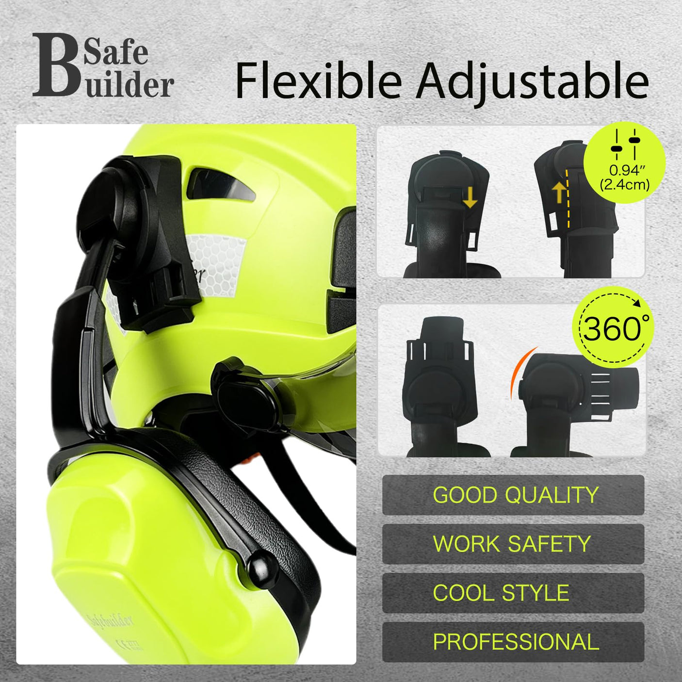 Industrial Safety Helmet with Visor Ear Muffs Hard Hat with Visor Vented Hardhats Construction Work Head Protection ANSI