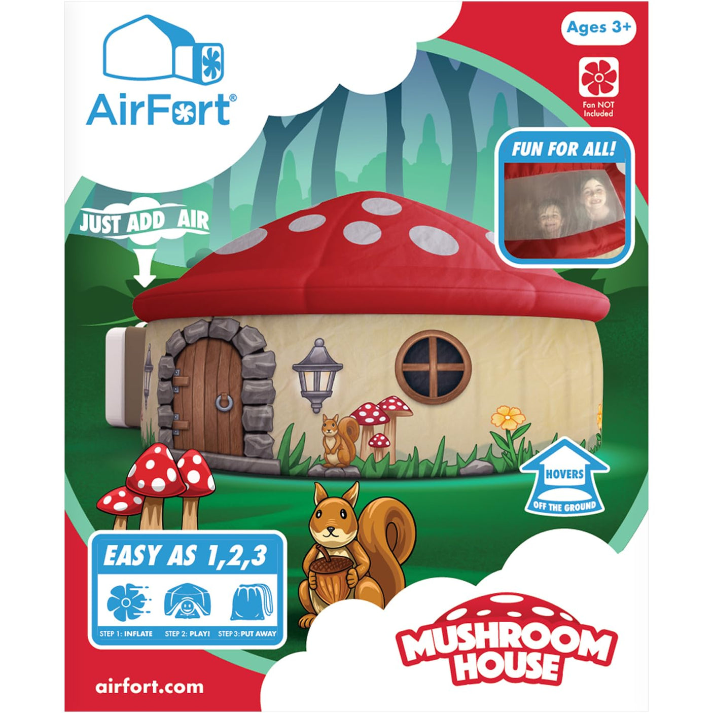 The Original Patented AirFort - Build A Fort in 30 Seconds, Inflatable Fort for Kids, Play Tent for 3-14 Years, A Playhouse Where Imagination Runs Wild, Fan not Included (Starry Night)