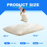 Hobestluk 3 in 1 Bean Bag Chair Giant Bean Bag Chairs Convertible Bean Bag Floor Cushion with Machine Washable Cover, Beanbag Chairs for Adult (Dark Grey)