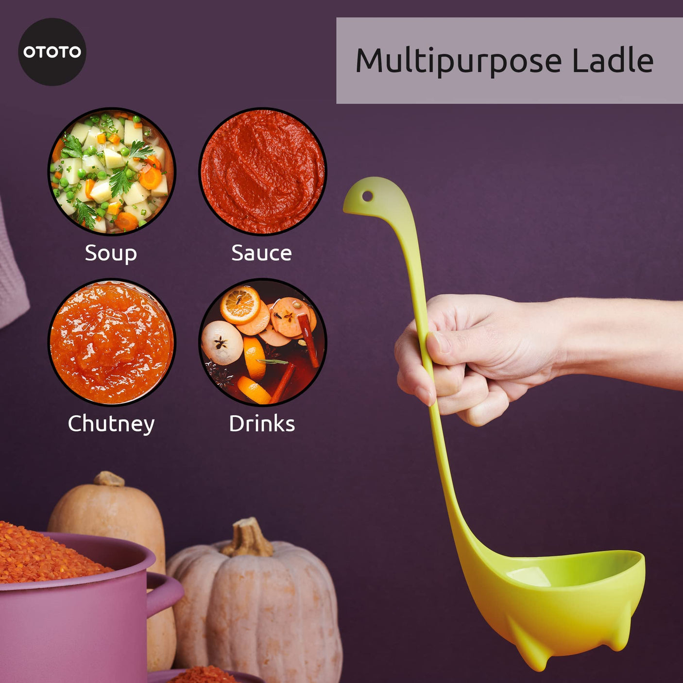 OTOTO The Original Nessie Ladle - Soup Ladle, Cute Gifts, Funny Kitchen Gadgets, Loch Ness design, Cooking Gifts for Mom - Cute and Practical Kitchen Utensils - Unique Gifts for Women
