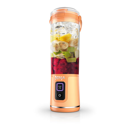 Ninja BC155PS Blast Two-Pack Portable Blender, Cordless, 18oz. Vessel, Personal Blender-for Shakes & Smoothies, BPA Free, Leakproof-Lid & Sip Spout, Rechargeable, Dishwasher Safe Parts, Peach & Stone