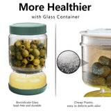 WhiteRhino Pickle Jar with Strainer Flip,34oz Pickle Container Pickle and Olive Hourglass Jar,Glass Flip Pickle Jar Juice Separator Jar with Airtight Lid for Jalapeno Gherkin