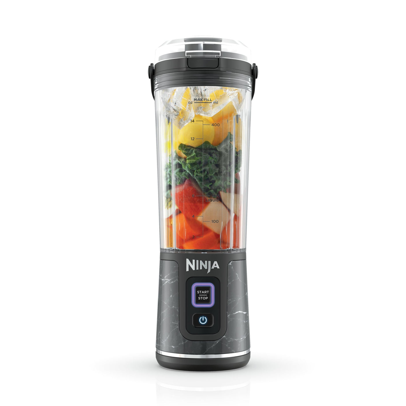 Ninja BC155PS Blast Two-Pack Portable Blender, Cordless, 18oz. Vessel, Personal Blender-for Shakes & Smoothies, BPA Free, Leakproof-Lid & Sip Spout, Rechargeable, Dishwasher Safe Parts, Peach & Stone