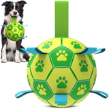 QDAN Premium Dog Toys Balls, Dog Soccer Ball with Straps, Dog Birthday Gifts, Herding Ball, Durable Balls for Small Medium Pet, Puppy Outdoor Toy, Pet Training Soccer Ball, World Cup Soccer (6 Inch)
