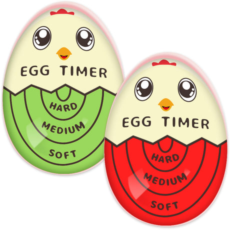 Lasubst Egg Timer That Goes in Water for Soft Medium Hard Boiled Eggs, 1 Red 1 Color