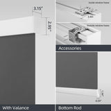 Motorized Smart Blind for Window with Remote Control, Automatic Blackout Roller Shade Customizable Size,with Valance Child Safety Rechargeable Battery Blinds (Full Blackout Black)