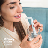 HiccAway Hiccup Straw - Stops Hiccups Naturally & Fast - As Seen On Shark Tank - Clinically Proven Relief for All Ages, Children & Adults - Safe, Lightweight, & Reusable (HiccAway Blue) 1 Pack