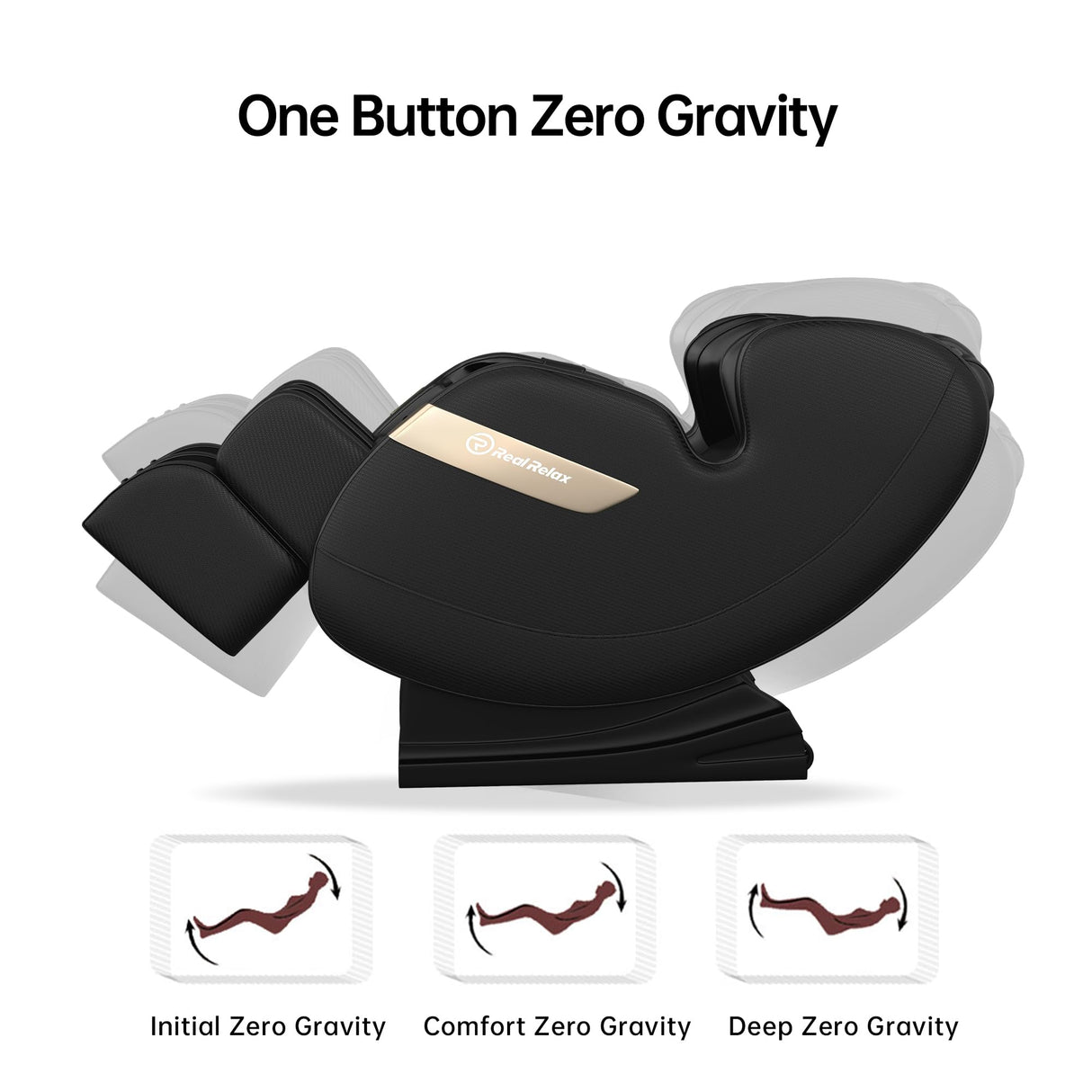 Real Relax 2024 Dual Core S Track Full Body Zero Gravity Massage Chair Recliner with App Control, Black