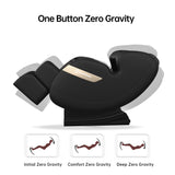 Real Relax 2024 Dual Core S Track Full Body Zero Gravity Massage Chair Recliner with App Control, Black