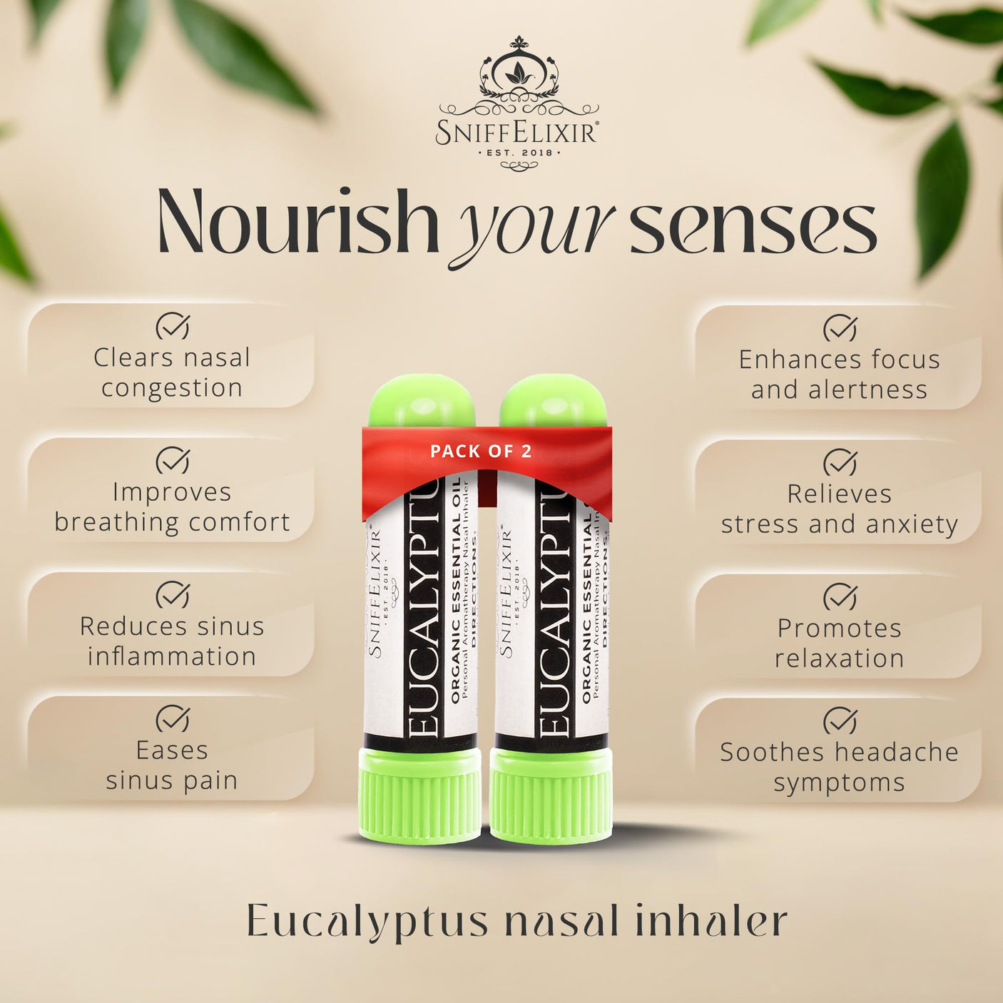Nasal Stick Inhaler Lavender Nasal Aromatherapy Inhaler - Natural Essential Oil Inhaler for Calm Mind, Mood Boost Nausea Inhaler Relaxation Gifts Nasal Inhaler Stick Portable Nasal Inhalers for Adults