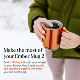 Ember Temperature Control Smart Mug 2, 14 Oz, App-Controlled Heated Coffee Mug with 80 Min Battery Life and Improved Design, White