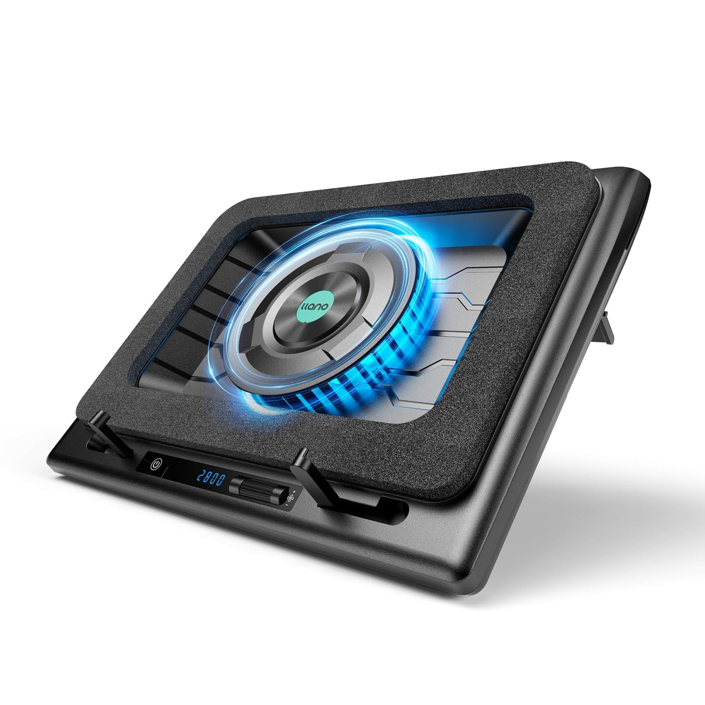llano RGB Laptop Cooling Pad, Gaming Laptop Cooler with Powerful Turbofan, Fast Cooling Laptop 15.6-21in, Adjustable Speed, Touch Control, LCD Screen
