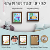 Golden State Art, 10x12.5 Kids Art Frames, Front-Opening Picture Frame Great for Kids Drawings, Artworks, Children Art Projects, Schoolwork, Home or Office (Walnut Set of 2)