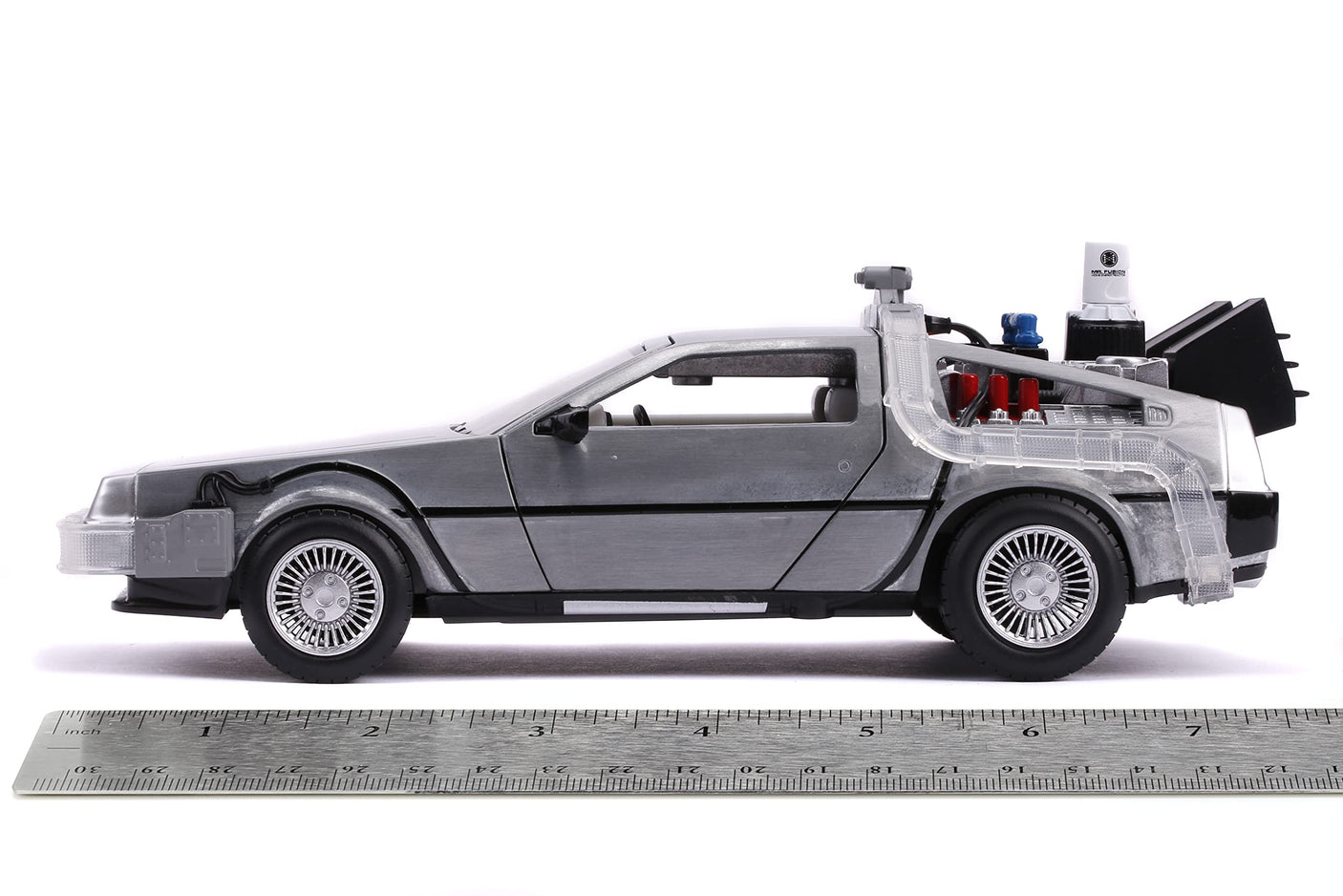 Jada Back to The Future Part II 1:24 Time Machine Die-cast Car Light Up Feature, Toys for Kids and Adults