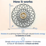Mindsight Moving Kinetic Wall Art - Wind up to power peaceful motion (no battery) - Calming Wall Décor for Living Room, Office, Bedroom, Kitchen - Hand Crafted Wood - Ripple, Canyon Brown