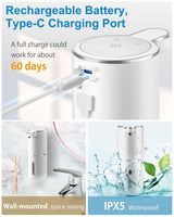 Automatic Foaming Soap Dispenser,4-Level Adjustable Foam, Wall Mount, USB Rechargeable,12.8oz/ 380ml,Touchless Hand & Dish Soap Dispenser for Bathroom, Kitchen,Hotel, Restaurant