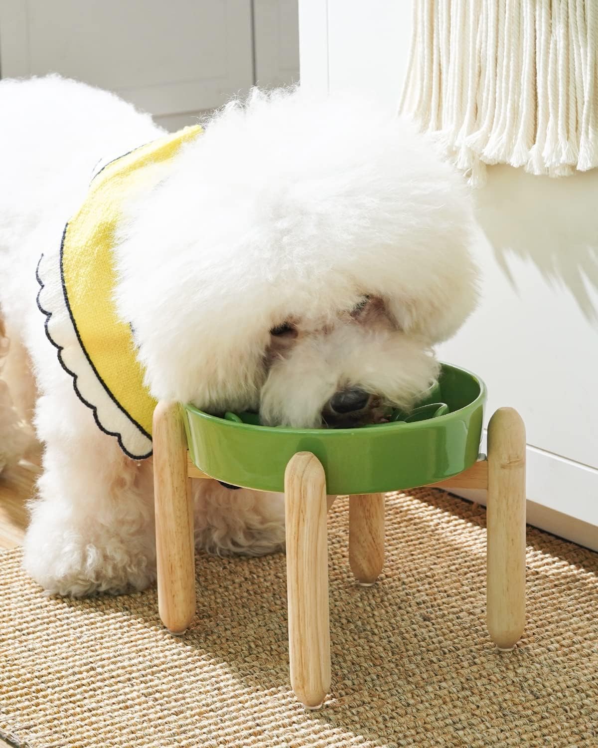 LE TAUCI Dog Bowls Slow Feeder Ceramic, 1.5 Cups Slow Feeding Dog Bowl Small Medium Breed, Puppy Slow Feeder Bowl for Fast Eater, Dog Dishes to Slow Down Eating, Puzzle Dog Food Bowl, Maze Purple