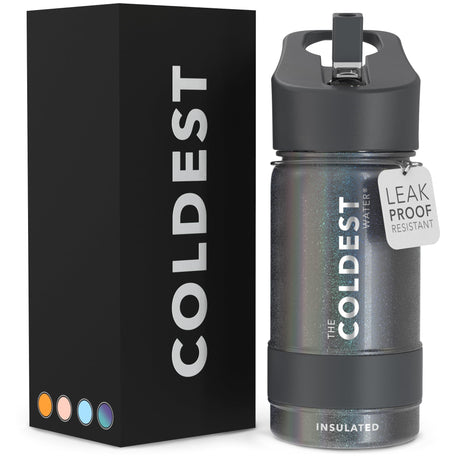 Coldest Insulated Water Bottle with Straw Lid - Stainless Steel Metal Thermos for Men & Women (Matte Black, 32 oz)