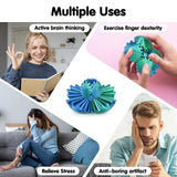 Gear Ball 3D Printed Cube Fidget Toy,Gear Sphere Fidget Toys,Sensory Toys for Stress and Anxiety Relief, Desk Toy Fidget Spinners,Stocking Stuffers for Adults & Kids Gift(Blue Green, 3.1 Inch)