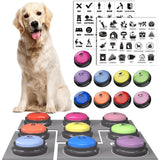 Dog Buttons for Communication, 8 Pcs Dog Talking Button Set, 30s Recordable Voice Pet Buzzer Training Buttons, Speaking Button for Dogs with Waterproof Anti-Slip Dog Button Mat and 48 Scene Stickers
