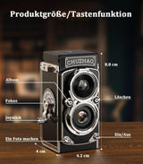 CHUZHAO Digital Camera Retro, Portable TLR Style Twin-Lens Vintage Camera, 12MP Autofocus 1080P FHD Point and Shoot Pocket Vlogging Retro Digital Cameras with16 GB Card for Beginners Teens Boys Girls