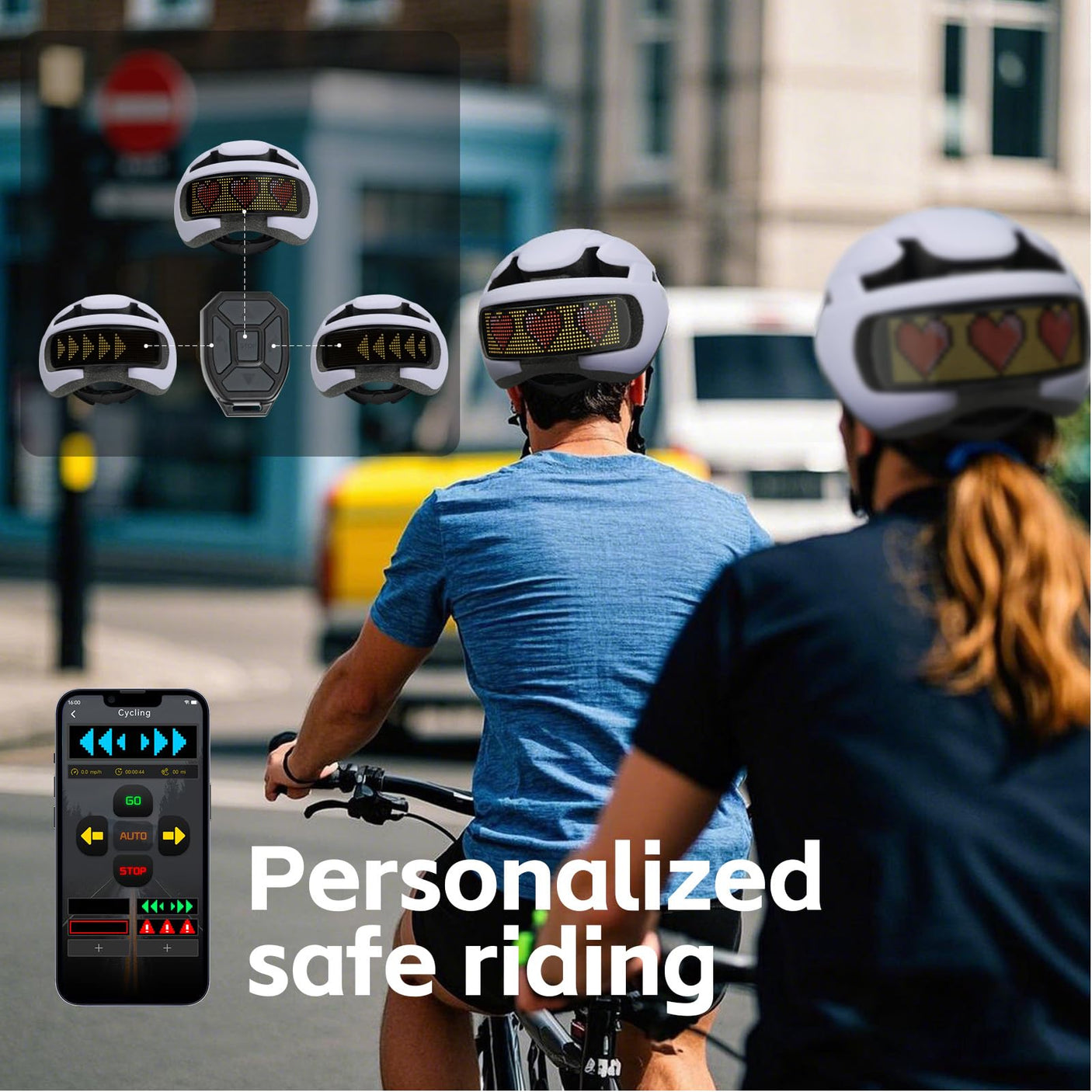 Smart Bike Helmet with Light: Bicycle Helmets for Adult Teens for Mountain & Road Cycling Electric Scooter Skateboard Skating