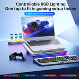 llano RGB Laptop Cooling Pad, Gaming Laptop Cooler with Powerful Turbofan, Fast Cooling Laptop 15.6-21in, Adjustable Speed, Touch Control, LCD Screen