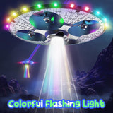 Foam Drone RC UFO for Kids and Beginners, Remote Control Airplane with Light, RC Plane Helicopter with Auto Hovering and 2 Batteries (15 Mins)