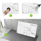 Stone Bath Mat, Diatomaceous Earth Shower Mat, Non-Slip Super Absorbent Quick Drying Bathroom Floor Mat, Natural, Easy to Clean (23.6 x 15.35 Darkgrey)