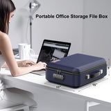 Fireproof Document Box, Hard Case Fireproof File Organizer with Lock Hard-Shell Design Fireproof Water Resistant Safe Box for Important Documents Certificates Laptop Passports Black