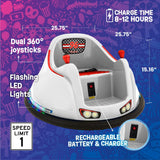 Flybar 6V Blue Glow Bumper Car for Kids – LED Ride-On Toy with 360° Spin, Rechargeable Battery, and Soft Rubber Bumpers – Safe Indoor Fun for Toddlers Ages 1.5+, Up to 66 lbs