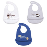 Hudson Baby Unisex Baby Silicone Bibs, Perfect Gentlemen, One Size