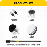 Holikme 6Pack Drill Brush Power Scrubber Cleaning Brush Extended Long Attachment Set All Purpose Drill Scrub Brushes Kit for Grout, Floor, Tub, Bathroom and Kitchen Surface,Scratch Brushes（Yellow）